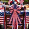 Patriotic Wreath Bow – 20.87" Large Red, White & Blue Stars & Stripes Bow with Wired Edge, Pre-Made Flag Bow for Front Door, Memorial Day, Veterans Day & Independence Day